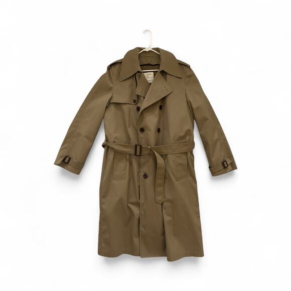 London Fog Other - London Fog Coat 40L Tan Maincoat Weatherwear Trench Double Breasted Button